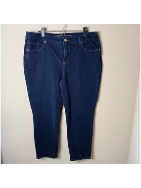 Chicos So Slimming Girlfriend Ankle Jeans Womens 3 XL 16 Dark Wash Denim Pants